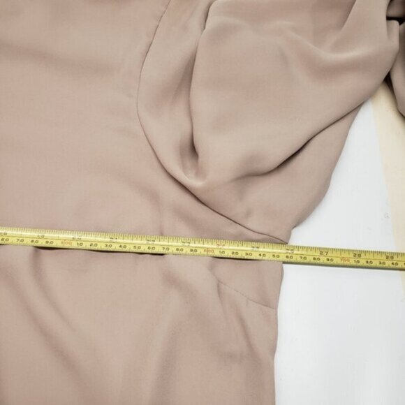 Torrid Georgette Mock Neck Blouse Taupe Size 3X Long Sleeve Work Wear St… - Picture 10 of 13